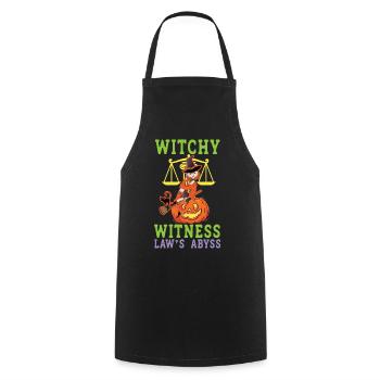 L’abîme de Witchy Witness Law Avocat effrayant Hal - Tablier de cuisine - noir - Devant - AI Model Male 185 dark (185cm)