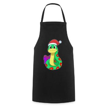 Serpent Noël Noël chapeau - Tablier de cuisine - noir - Devant - AI Model Male 185 dark (185cm)