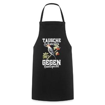Specht Vogelfreund Ornithologe Buntspechtliebhaber - Kochschürze - Schwarz - Vorne - AI Model Male 185 dark (185cm)