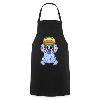 Rasta Koala - Tablier de cuisine - noir - Devant - AI Model Male 185 dark (185cm)