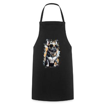 French Bulldog Dog Sunglasses and Style - Cooking Apron - black - Front - AI Model Male 185 dark (185cm)