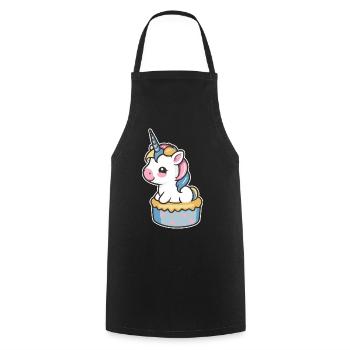 Einhorn Torte - Kochschürze - Schwarz - Vorne - AI Model Male 185 dark (185cm)