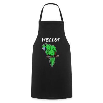Bird Saying, Parrot, Animal Lover, Pet, Zoo - Cooking Apron - black - Front - AI Model Male 185 dark (185cm)