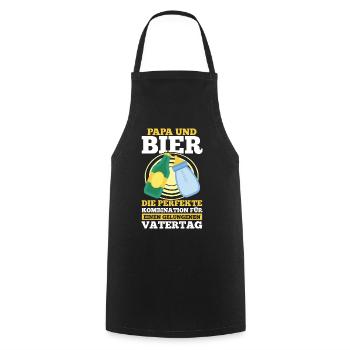 Papa Bier Vater Vatertag - Kochschürze - Schwarz - Vorne - AI Model Male 185 dark (185cm)