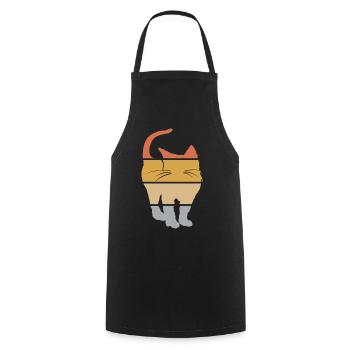retro cat vintage tomcat cat lover icon icon - Cooking Apron - black - Front - AI Model Male 185 dark (185cm)