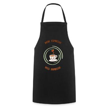 Espresso, Coffee, Kaffee, Latte, Geschenkidee, Fun - Kochschürze - Schwarz - Vorne - AI Model Male 185 dark (185cm)