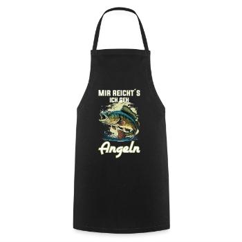 I've had enough, I'm going fishing! - Cooking Apron - black - Front - AI Model Male 185 dark (185cm)