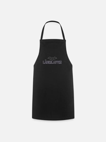 Purple Bat Neon Font Design - Cooking Apron - black