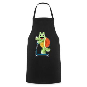 Turtle scooter - Cooking Apron - black - Front - AI Model Male 185 dark (185cm)