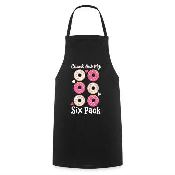 Donut Sixpack Fitness - Kochschürze - Schwarz - Vorne - AI Model Male 185 dark (185cm)