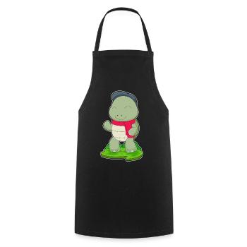 Turtle Winter Scarf - Cooking Apron - black - Front - AI Model Male 185 dark (185cm)