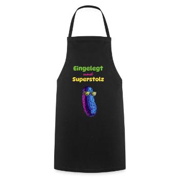 Pickled and super proud - Cooking Apron - black - Front - AI Model Male 185 dark (185cm)