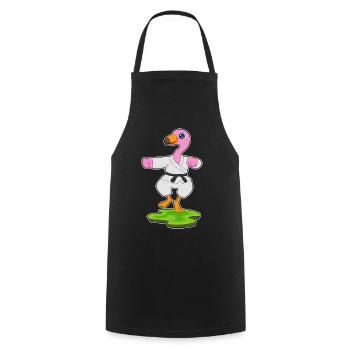 Flamingo Karate Kampfsport  - Kochschürze - Schwarz - Vorne - AI Model Male 185 dark (185cm)