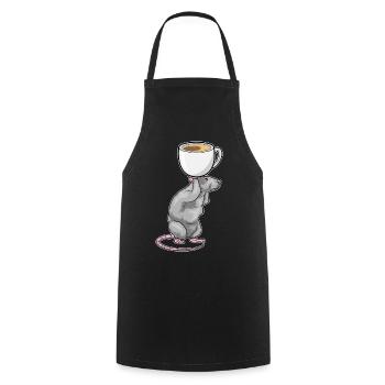 Tasse à café souris - Tablier de cuisine - noir - Devant - AI Model Male 185 dark (185cm)