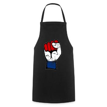 Poing du drapeau de la Hollande utilisé - Tablier de cuisine - noir - Devant - AI Model Male 185 dark (185cm)