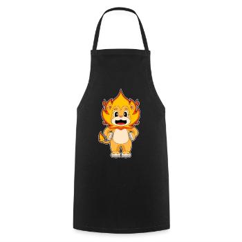 Drôle de lion - Tablier de cuisine - noir - Devant - AI Model Male 185 dark (185cm)