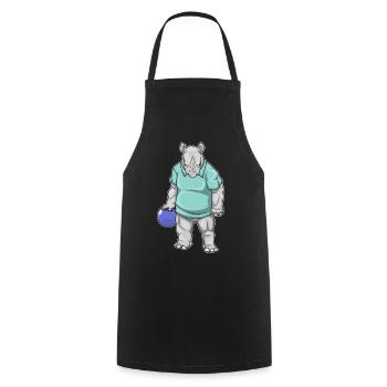 Rhino Bowling Bowling Ball - Cooking Apron - black - Front - AI Model Male 185 dark (185cm)