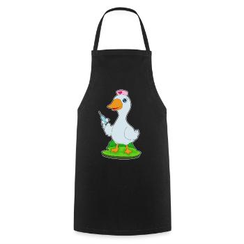 Infirmière Canard Vie Quotidienne - Tablier de cuisine - noir - Devant - AI Model Male 185 dark (185cm)