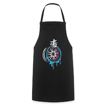 Jante JDM fondante avec kanji – style d’accord - Tablier de cuisine - noir - Devant - AI Model Male 185 dark (185cm)