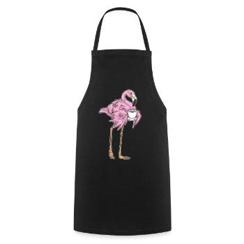 Flamingo Coffee Mug - Cooking Apron - black - Front - AI Model Male 185 dark (185cm)