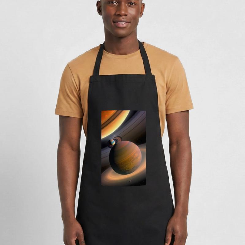 Celestial Ringed Planets Artwork Cooking Apron