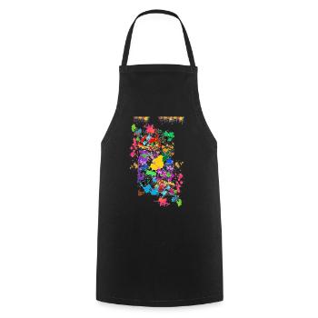 Abstract Color Splashes - Cooking Apron - black - Front - AI Model Male 185 dark (185cm)