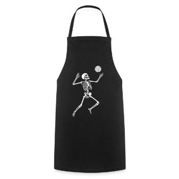 Skeleton Volleyball Silhouette - Cooking Apron - black - Front - AI Model Male 185 dark (185cm)