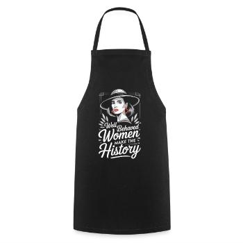 Les femmes bien élevées écrivent l'histoire - Tablier de cuisine - noir - Devant - AI Model Male 185 dark (185cm)