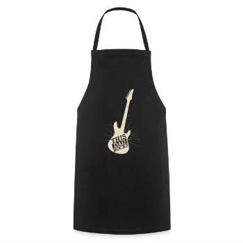 This Dad Rocks Rock Band Guitar Music - Kochschürze - Schwarz - Vorne - AI Model Male 185 dark (185cm)
