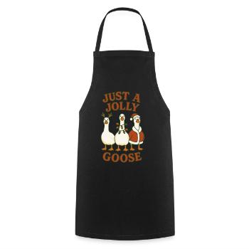 Noël juste une oie joyeuse design amusant - Tablier de cuisine - noir - Devant - AI Model Male 185 dark (185cm)