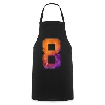 NO. 8 NUMBER 8 COLLEGE 8TH BIRTHDAY - Cooking Apron - black - Front - AI Model Male 185 dark (185cm)