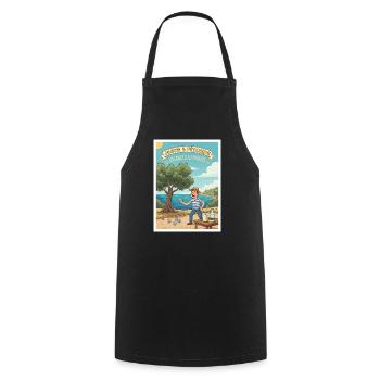 Urlaub im Pastis Pétanque Paradise - Kochschürze - Schwarz - Vorne - AI Model Male 185 dark (185cm)