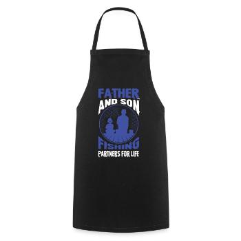 Father & Son Fishing Gift - Cooking Apron - black - Front - AI Model Male 185 dark (185cm)