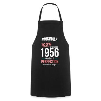 1956 – Original – Unique copy - Cooking Apron - black - Front - AI Model Male 185 dark (185cm)