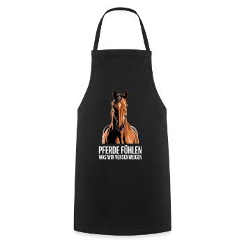 Horses feel what we conceal Saying for - Cooking Apron - black - Front - AI Model Male 185 dark (185cm)