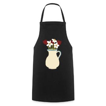 Ceramic Vase Bloom Duo - Cooking Apron - black - Front - AI Model Male 185 dark (185cm)