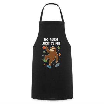 Bloc de paresseux zen : pas de précipitation, il suffit de grimper - Tablier de cuisine - noir - Devant - AI Model Male 185 dark (185cm)