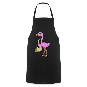 Flamingo Musiker Saxophon Musik - Kochschürze - Schwarz - Vorne - AI Model Male 185 dark (185cm)