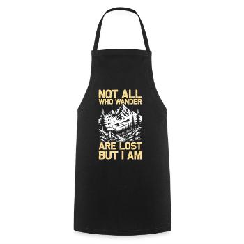 Not all who wander Hiking Mountains Mountaineering - Cooking Apron - black - Front - AI Model Male 185 dark (185cm)