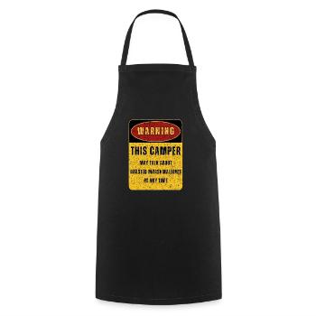 Outdoor Camping Adventure Nature. Funny sayings - Cooking Apron - black - Front - AI Model Male 185 dark (185cm)