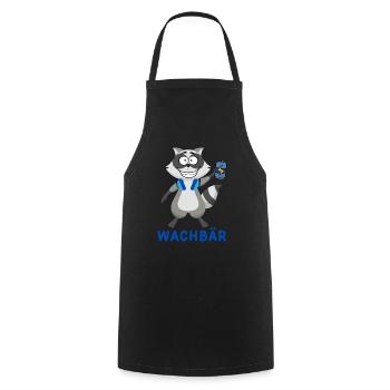 Wachbär Techno Design für Raver zum Feiern im Club - Kochschürze - Schwarz - Vorne - AI Model Male 185 dark (185cm)