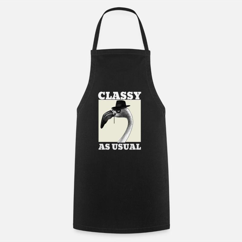 Classy As Usual Flamingo - Cooking Apron - black