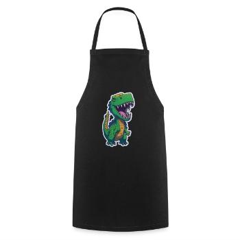 Dinosaurier lustig cool - Kochschürze - Schwarz - Vorne - AI Model Male 185 dark (185cm)