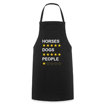 Horses Dogs People white - Cooking Apron - black - Front - AI Model Male 185 dark (185cm)