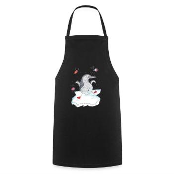 Gute Laune Pinguin - Kochschürze - Schwarz - Vorne - AI Model Male 185 dark (185cm)