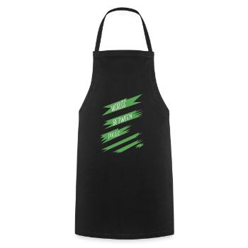 gift idea funny contemporary literature joke - Cooking Apron - black - Front - AI Model Male 185 dark (185cm)