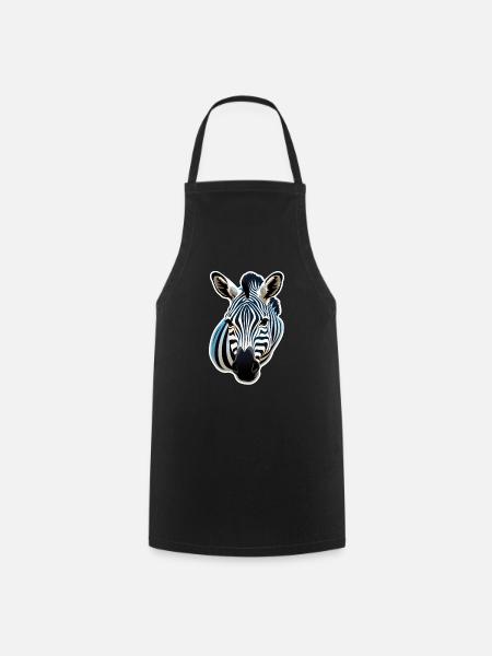 Zebrakopf - Kochschürze - Schwarz