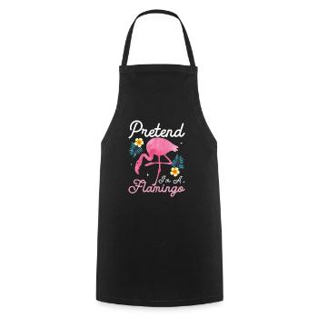 Faites semblant d’être un oiseau rose flamant rose mignon - Tablier de cuisine - noir - Devant - AI Model Male 185 dark (185cm)