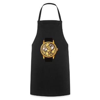 Mechanical movement with microrotor 60s watch - Cooking Apron - black - Front - AI Model Male 185 dark (185cm)