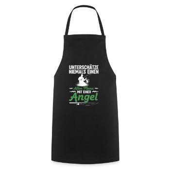 Angler Fischen Witz - Cooking Apron - black - Front - AI Model Male 185 dark (185cm)